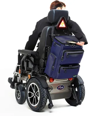 Classic Large Adaptive Wheelchair Backpack for Back of Chair – 50L EZ-Access Respirator-Compatible Wheelchair Bag – Mobility Scooter & Electric Wheelchair Accessories, Navy Blue/Aqua