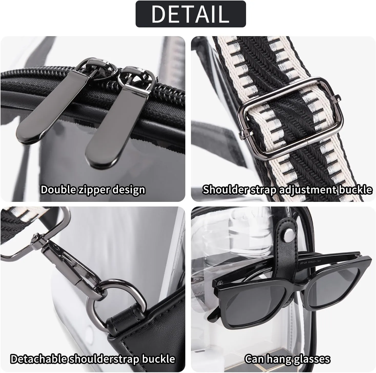 Clear Bag for Stadium Events, Clear Purses For Women Stadium Crossbody Clear Fanny pack For Women Concert Bag