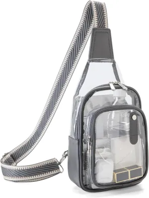 Clear Bag for Stadium Events, Clear Purses For Women Stadium Crossbody Clear Fanny pack For Women Concert Bag