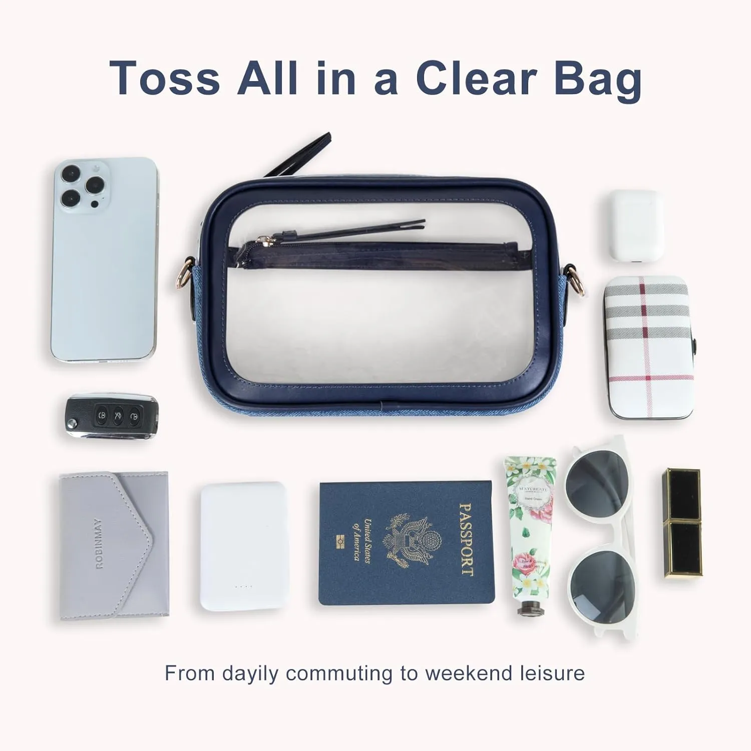 Clear Purse for Women, Clear Bag for Stadium Events