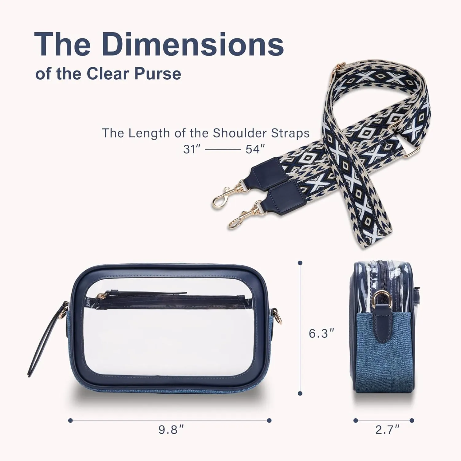 Clear Purse for Women, Clear Bag for Stadium Events