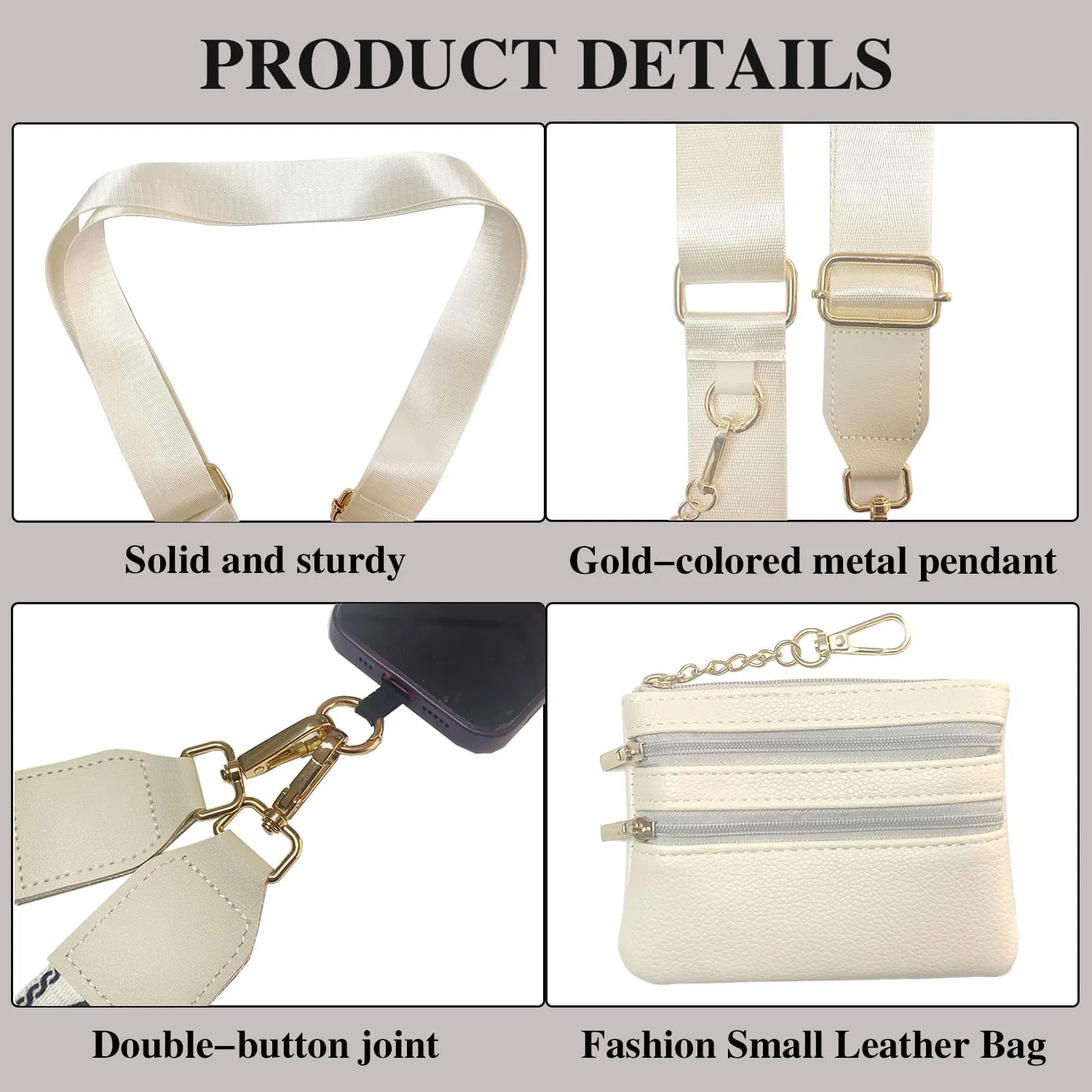 Clip And Go Strap for Phone with Wallet Crossbody Phone Strap with Zippered Pouch Clip and Go Phone Strap with Wallet Phone Lanyard Crossbody with Wallet Cell Phone Lanyards for Women