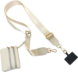 Clip And Go Strap for Phone with Wallet Crossbody Phone Strap with Zippered Pouch Clip and Go Phone Strap with Wallet Phone Lanyard Crossbody with Wallet Cell Phone Lanyards for Women