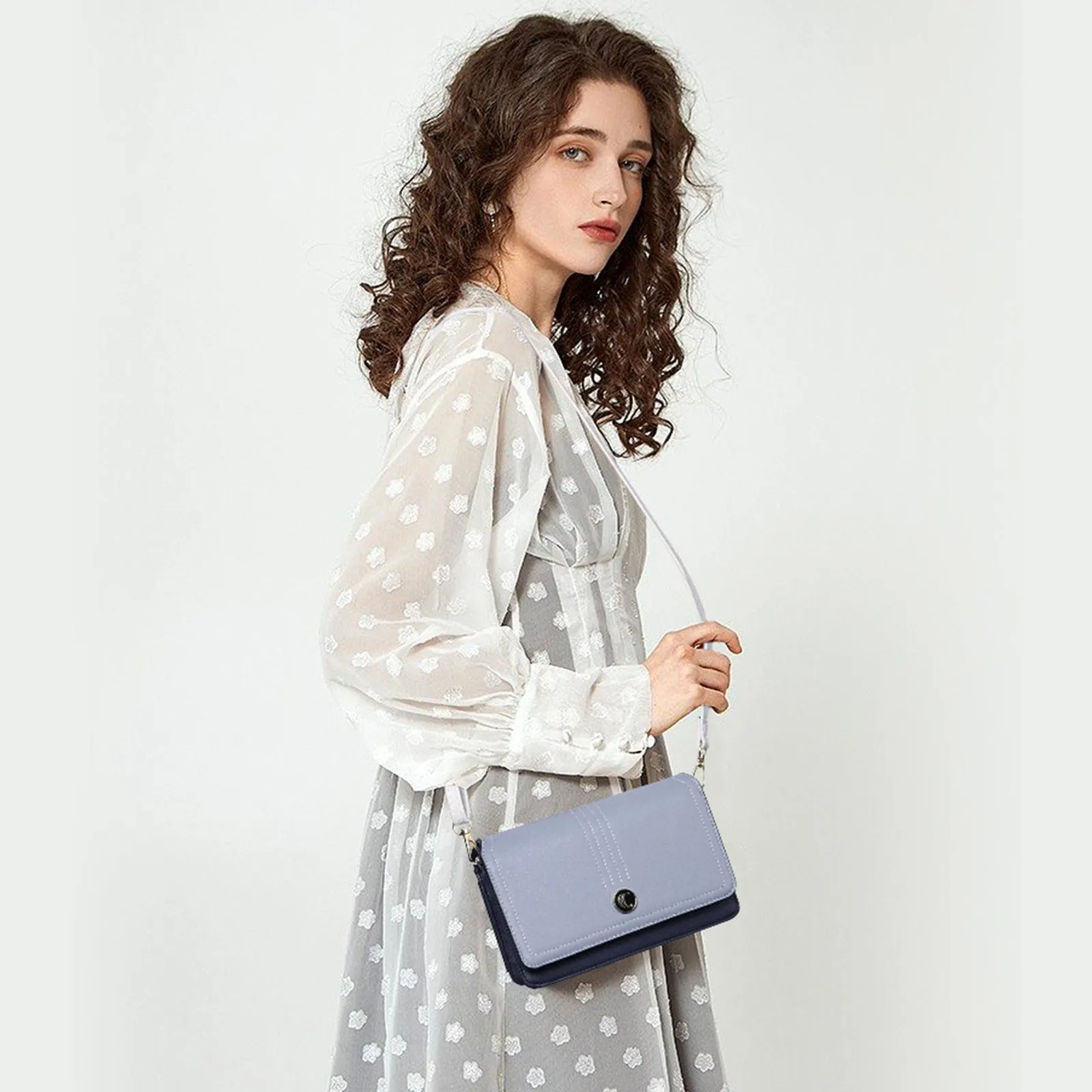 CLUCI Crossbody Purse for Women, Wristlet Wallet, Small Shoulder Bag with Card Slots, Leather Flap Cell phone Clutch