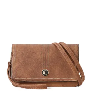 CLUCI Crossbody Purse for Women, Wristlet Wallet, Small Shoulder Bag with Card Slots, Leather Flap Cell phone Clutch
