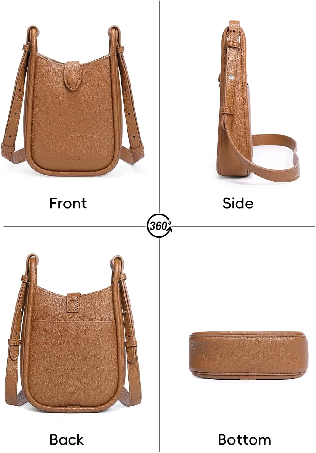 CLUCI Small Crossbody Bags for Women Trendy PU Leather Cell Phone Purse Wallet with Adjustable Strap