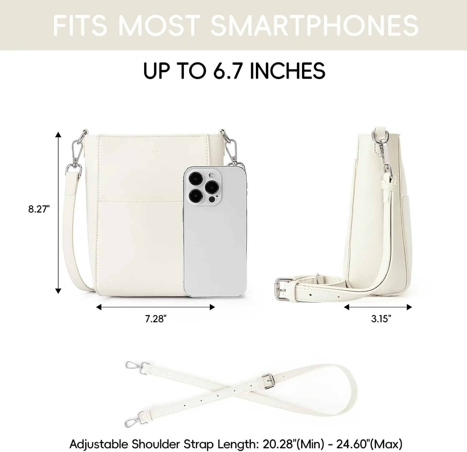 CLUCI Small Crossbody Bags for Women Trendy PU Leather Cell Phone Purse Wallet with Adjustable Strap