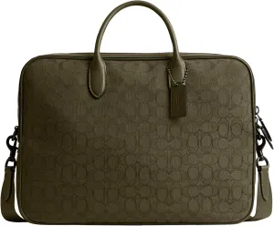 Coach Theo Work Bag in Signature Jacquard, Olive Drab