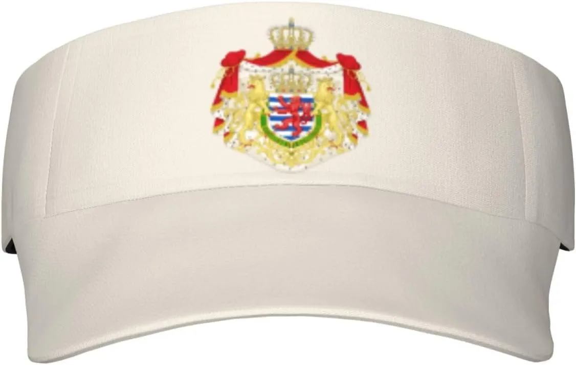 Coat of Arms Luxembourg Adult Sun Visor Cap - UV Protection, Breathable, Adjustable, Sports & Outdoor Hat Black