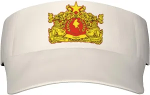 Coat of Arms of Myanmar Adult Sun Visor Cap - UV Protection, Breathable, Adjustable, Sports & Outdoor Hat Black