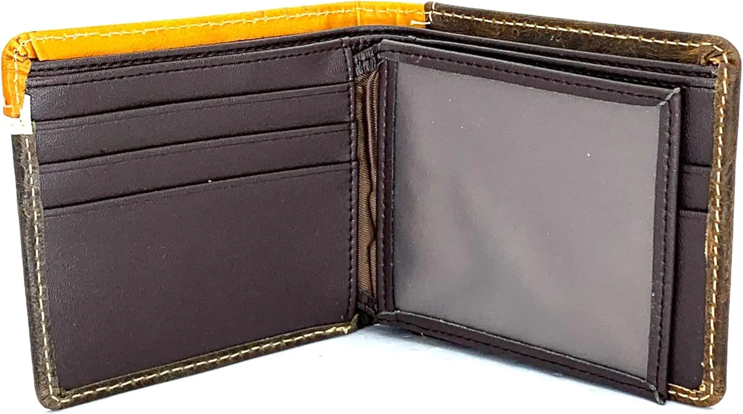 Coffee Leather Wallet With Bull Rider Concho