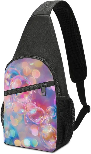 Colorful Bubbles Magic Chest Bag for Men Small Sling Backpack Crossbody Sling Bags for Outdoors Hiking Traveling