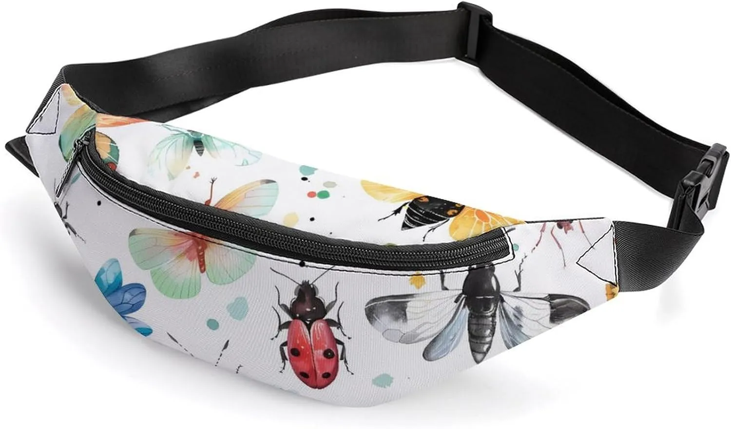 Colorful Insects Cute Fanny Pack Crossbody Lightweight Waist Bag for Men Women Outdoors Sports Hiking