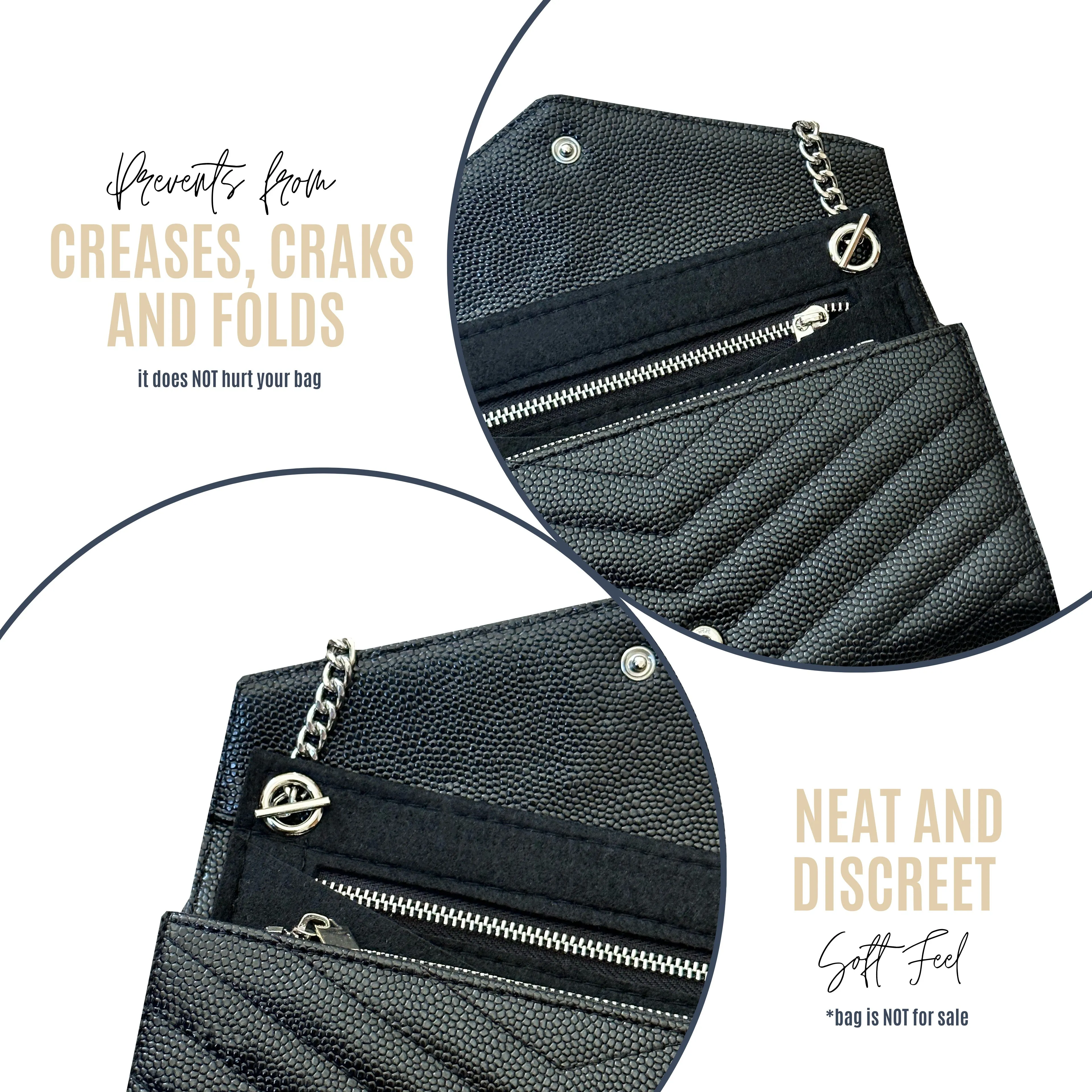 Conversion Kit for Cassandre Large Flap Wallet | Accessory for YSL Swing | Chanel Strap | Designer Purse Insert | Yves Saint Laurent Handbag Strap | Bag Insert Organizer | Yves Saint Laurent Swing Strap | Luxury Bag Accessory | Bag Protector”