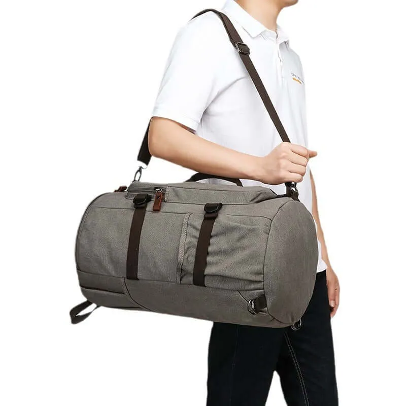Convertible Canvas Backpack - Travel Duffle Bag 34L