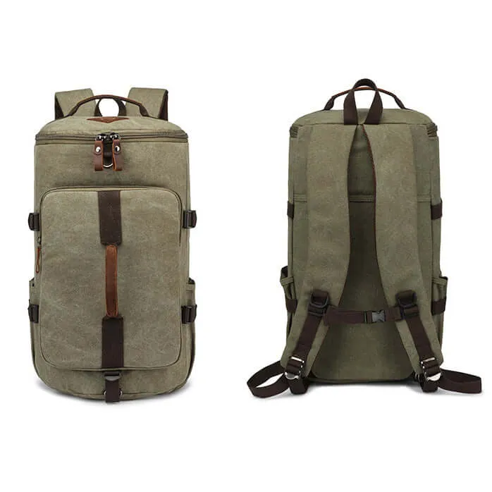 Convertible Canvas Backpack - Travel Duffle Bag 34L