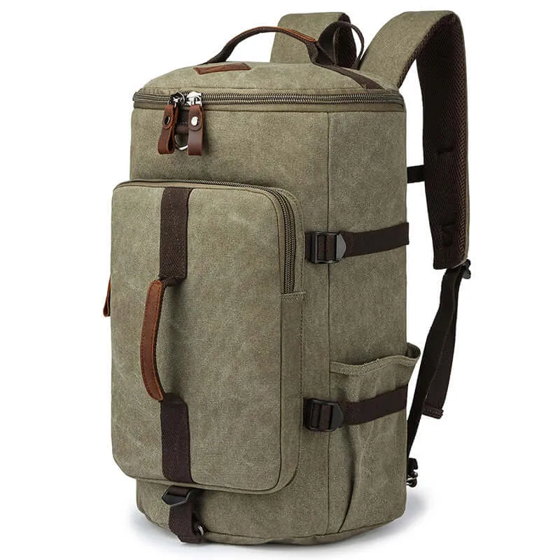 Convertible Canvas Backpack - Travel Duffle Bag 34L