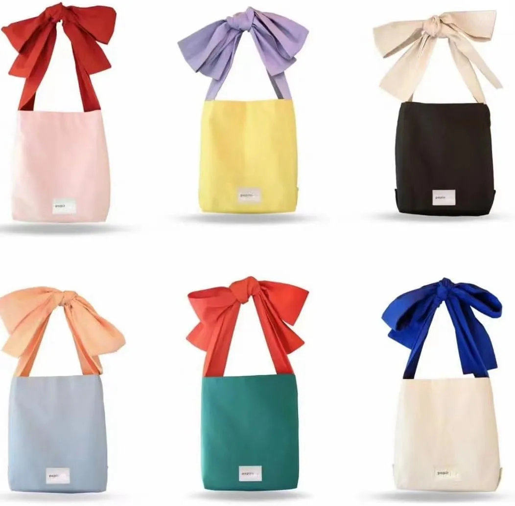 Coquette Canvas Tote Shoulder Bag - Cute Y2k Aesthetic Purse