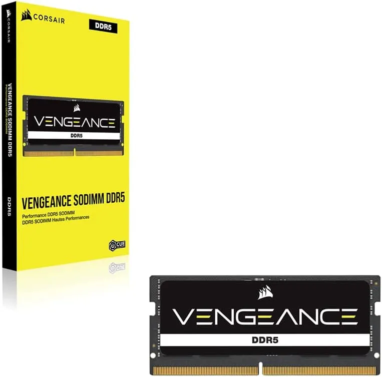 CORSAIR Vengeance SODIMM DDR5 RAM 24GB (1x24GB) 4800MHz CL40 Intel XMP iCUE Compatible Computer Memory - Black (CMSX24GX5M1A4800C40)
