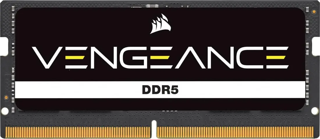 CORSAIR Vengeance SODIMM DDR5 RAM 24GB (1x24GB) 4800MHz CL40 Intel XMP iCUE Compatible Computer Memory - Black (CMSX24GX5M1A4800C40)
