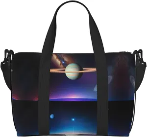 Cosmic Saturn Crossbody handbag, travel casual handbag, suitable for work, travel, fitness, tourism, women's zipper storage bag,