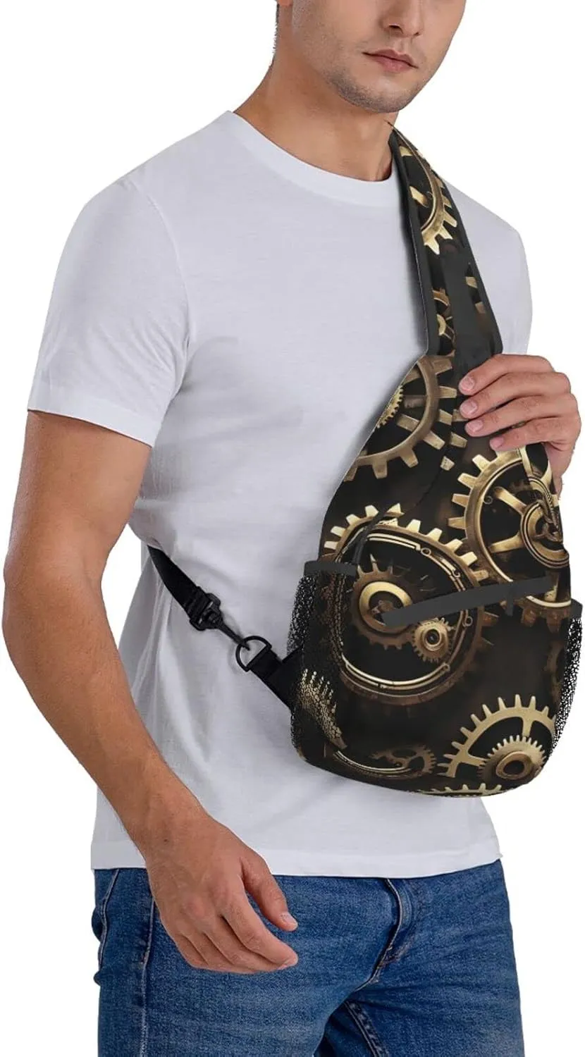 Cow Black Spot Unisex Crossbody Backpack Travel Hiking Casual Chest Bags Lightweight Fashion
