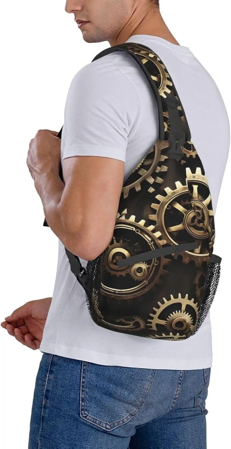 Cow Black Spot Unisex Crossbody Backpack Travel Hiking Casual Chest Bags Lightweight Fashion