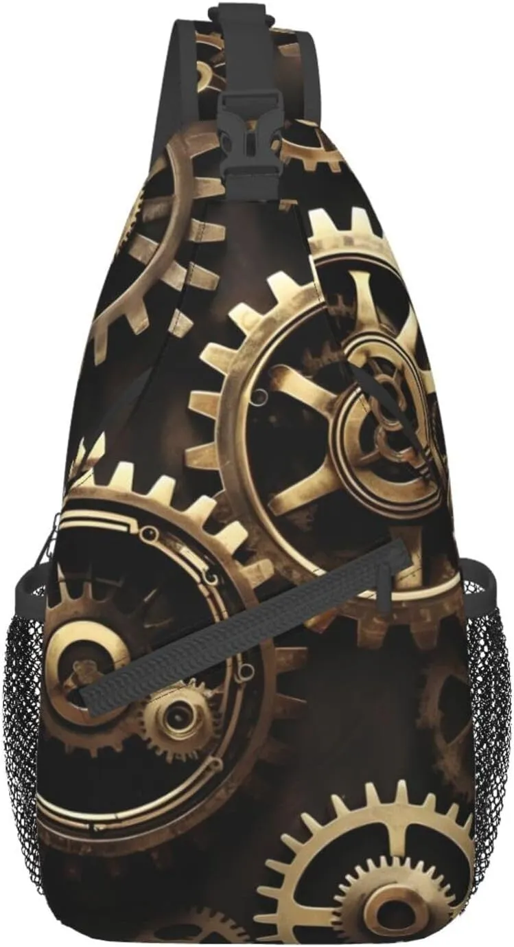 Cow Black Spot Unisex Crossbody Backpack Travel Hiking Casual Chest Bags Lightweight Fashion