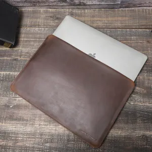 Crazy Horse Leather Laptop Sleeve for MacBook Air M2 13.6"