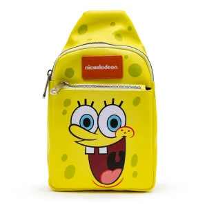 Cross Body Sling Bag  - SpongeBob SquarePants Smiling Face Character Close-Up Yellow