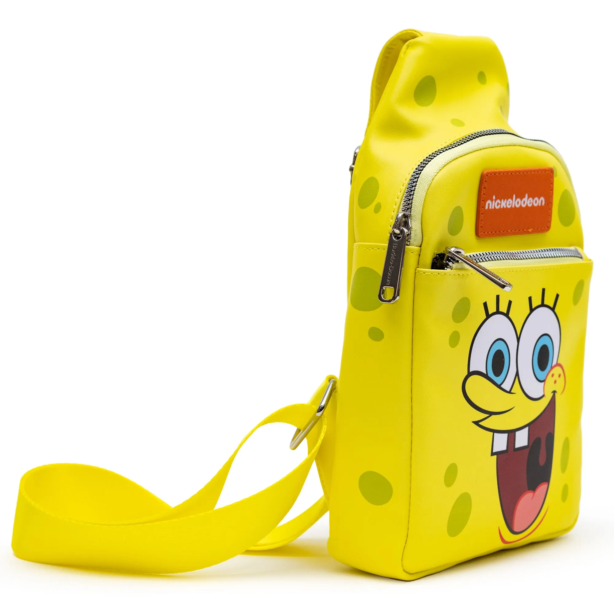 Cross Body Sling Bag  - SpongeBob SquarePants Smiling Face Character Close-Up Yellow
