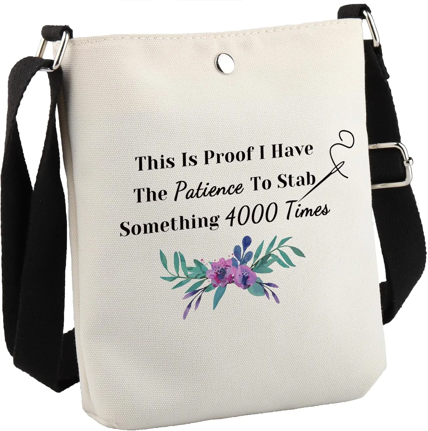 Cross Stitch Gift Cross Stitch Project Bag This Is Proof I Stab Something 4000 Times Sewing Crossbody Bag