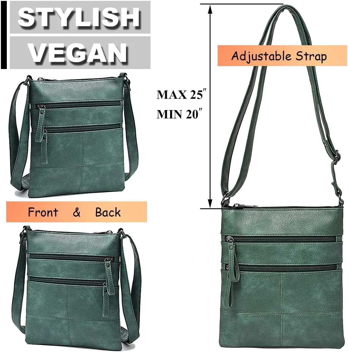 Crossbody Bag for Women, Crossbody Purse Cell Phone Wallet Purses Should Bag,PU Leather Sling Bag with Pockets