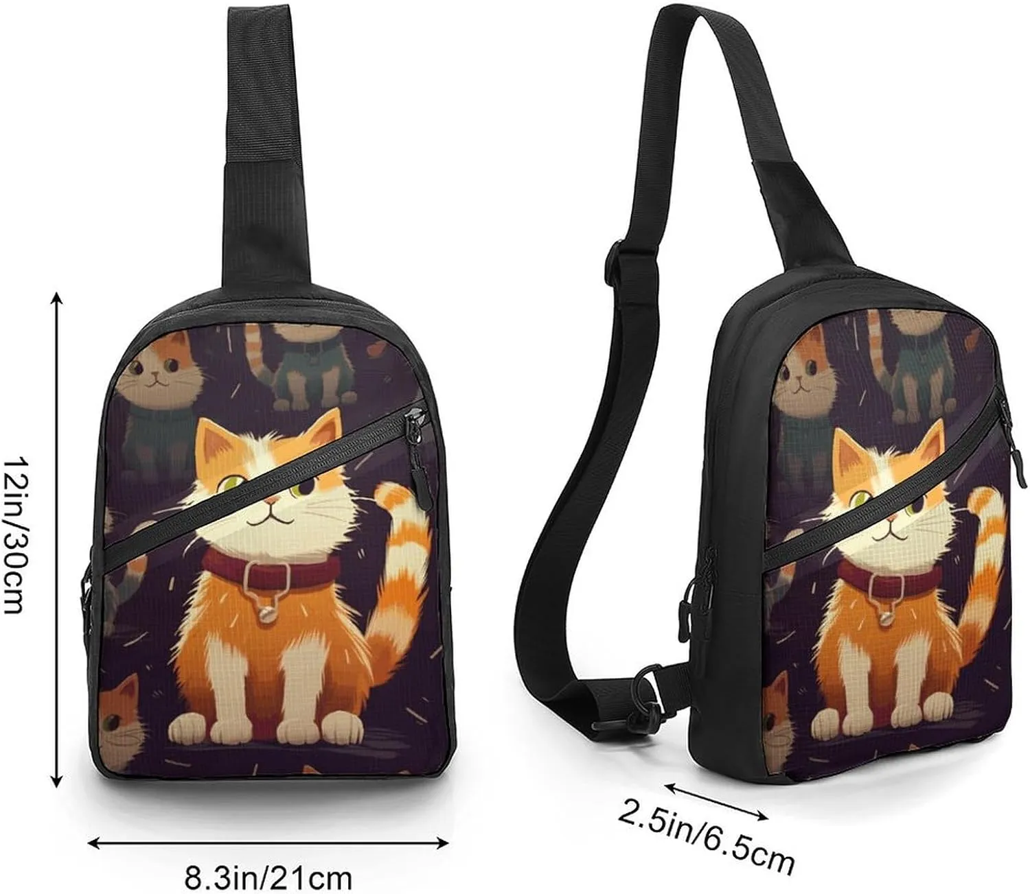 Crossbody Bag for Women Men Chest Bag Cartoon Santa Claus Sling Bag Crossbody Shoulder Bag Sling Backpack