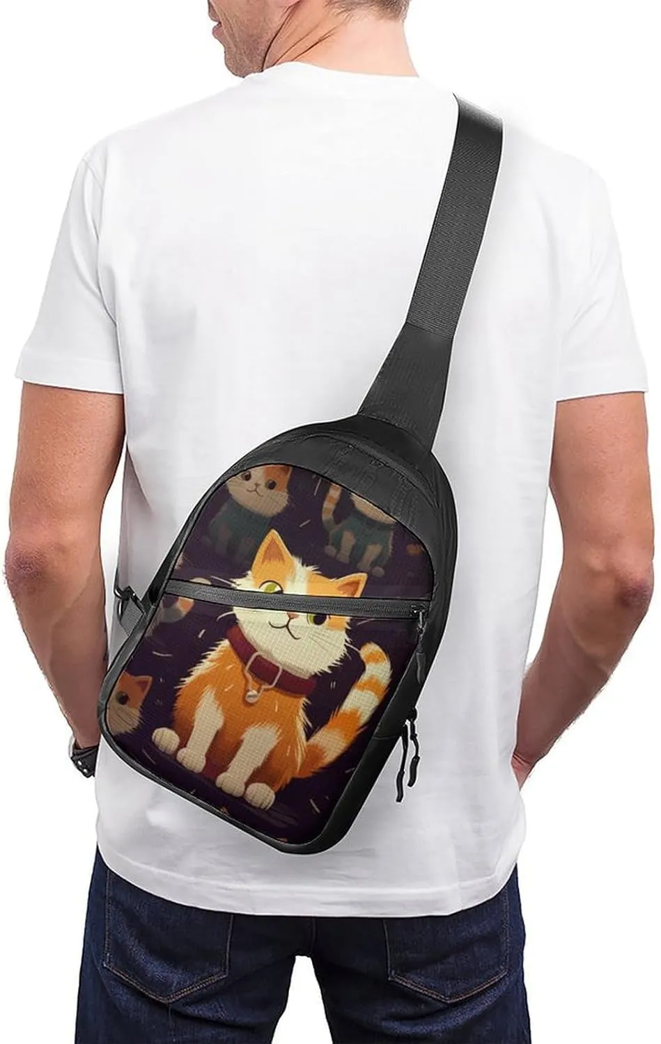 Crossbody Bag for Women Men Chest Bag Cartoon Santa Claus Sling Bag Crossbody Shoulder Bag Sling Backpack