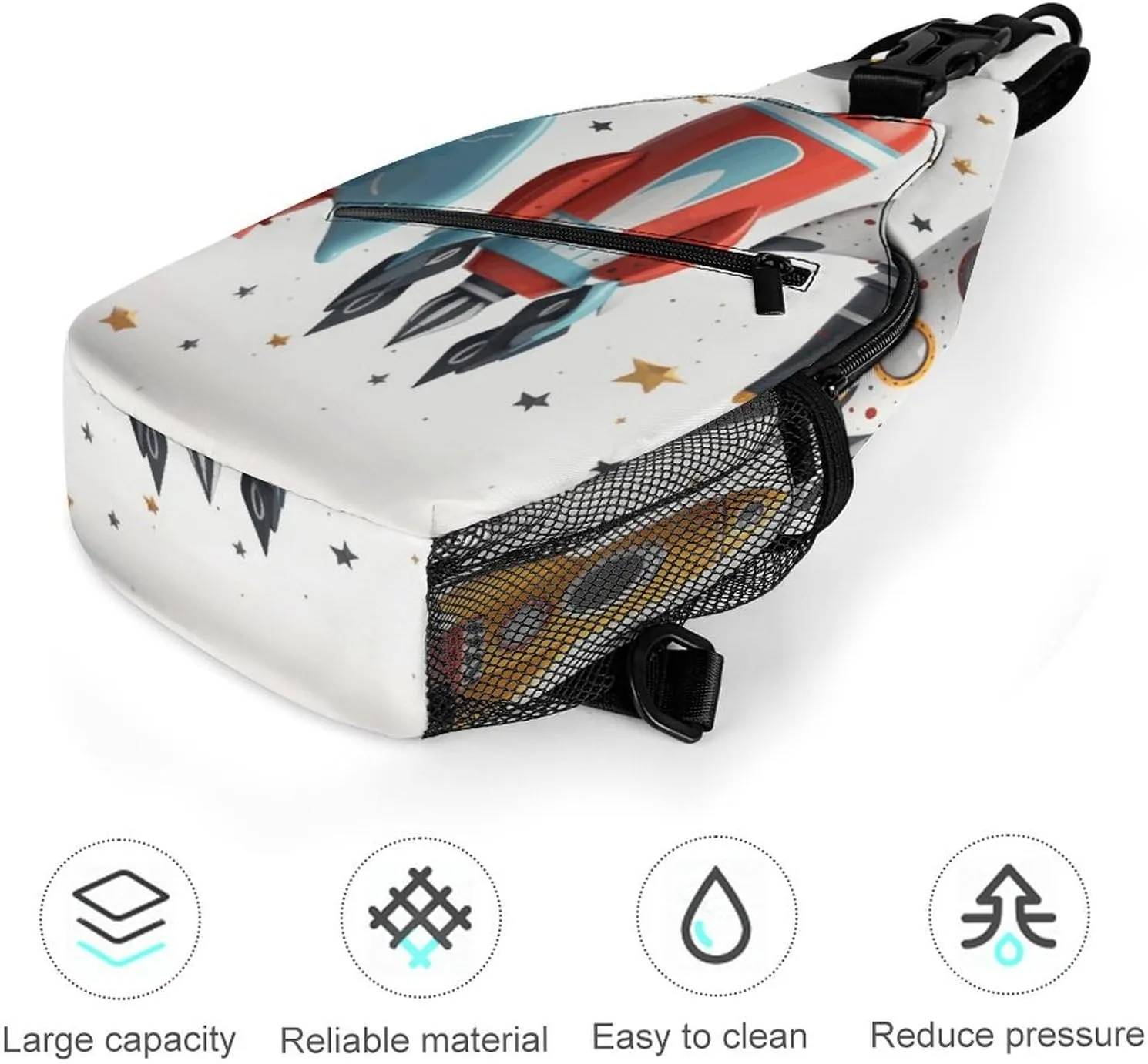 Crossbody Bag for Women Men Chest Bag Cartoon Santa Claus Sling Bag Crossbody Shoulder Bag Sling Backpack