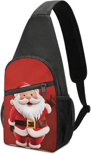 Crossbody Bag for Women Men Sling Bag Cartoon Santa Claus Chest Bag Crossbody Adjustable Shoulder Bag