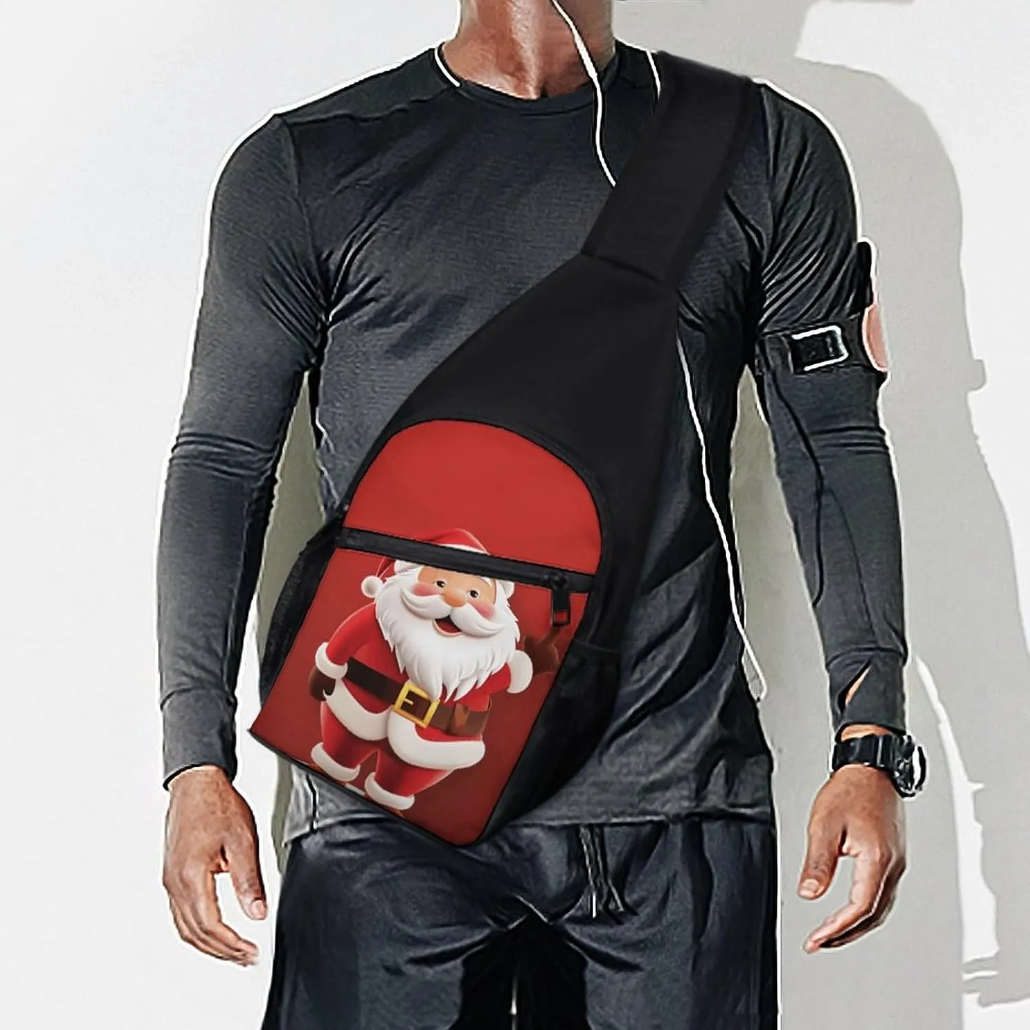 Crossbody Bag for Women Men Sling Bag Cartoon Santa Claus Chest Bag Crossbody Adjustable Shoulder Bag
