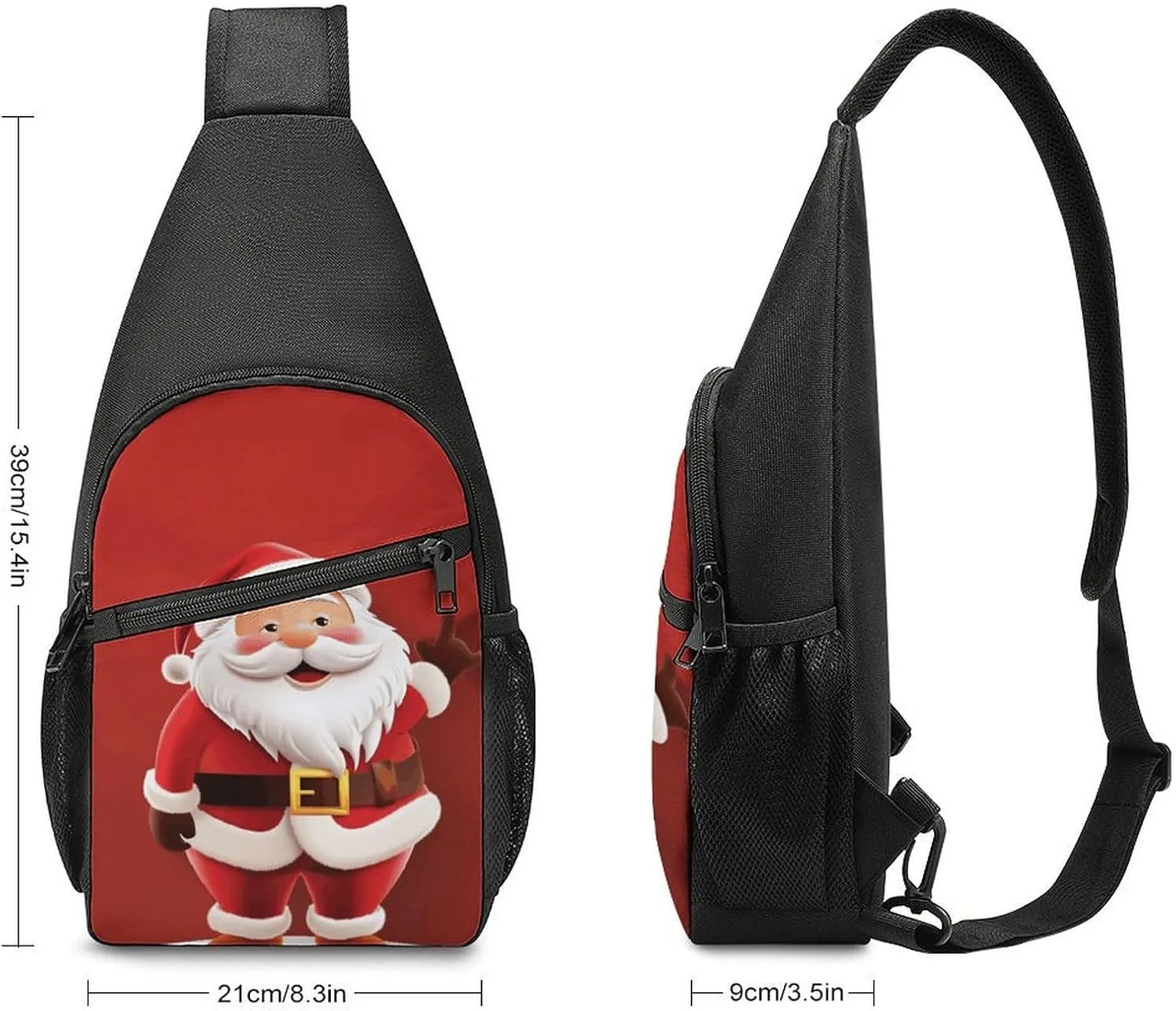 Crossbody Bag for Women Men Sling Bag Cartoon Santa Claus Chest Bag Crossbody Adjustable Shoulder Bag