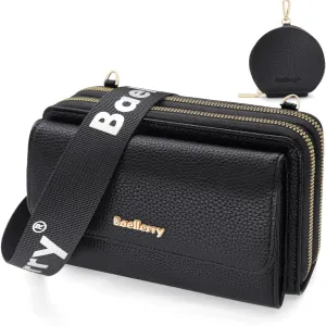 Crossbody Bag for Women Small Shoulder Handbag Leather Cell Phone Purse Wristlet Clutch Wallet with Card Slots