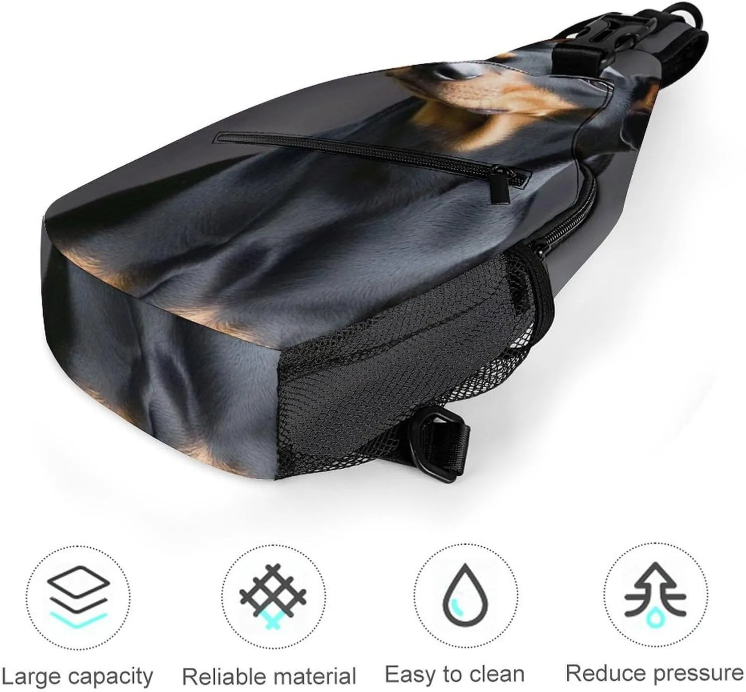 Crossbody Bags for Men, Travel Casual Sling Backpack German Doberman Pinscher Gym Chest Bag Large Capacity Shoulder Backpack for Sport