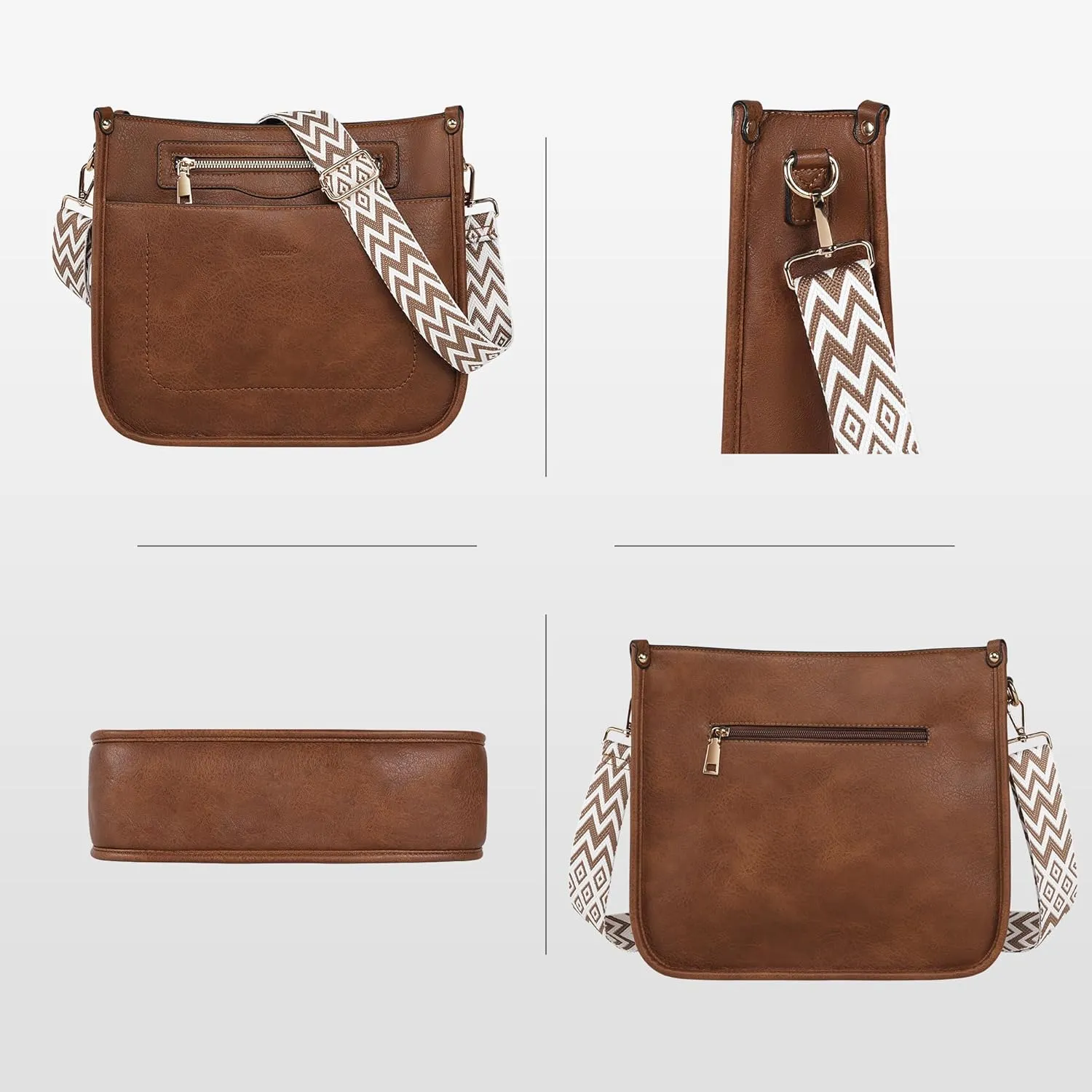 Crossbody Bags for Women 7-Pockets Purses for Women Vegan Leather Hobo Bag Shoulder Bag Handbags with Ajustable Strap