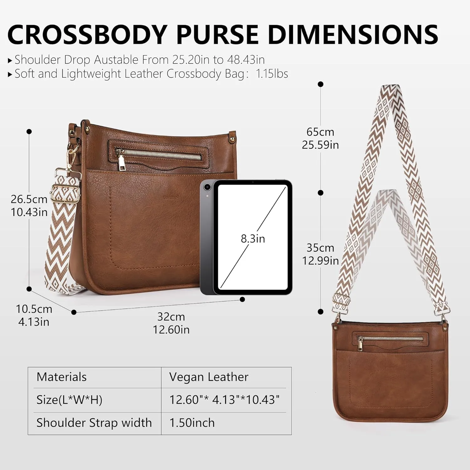 Crossbody Bags for Women 7-Pockets Purses for Women Vegan Leather Hobo Bag Shoulder Bag Handbags with Ajustable Strap