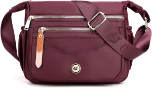 Crossbody Bags for Women Ultra-light Shoulder Bag Ladies Handbag with Adjustable Wide Strap Hobos & Shoulder Bags Satchels for Outdoors Workout Travel Shopping Messenger Bag Daily Use Wine Red