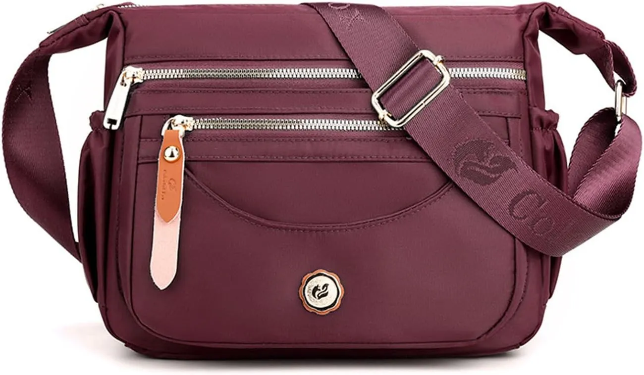 Crossbody Bags for Women Ultra-light Shoulder Bag Ladies Handbag with Adjustable Wide Strap Hobos & Shoulder Bags Satchels for Outdoors Workout Travel Shopping Messenger Bag Daily Use Wine Red