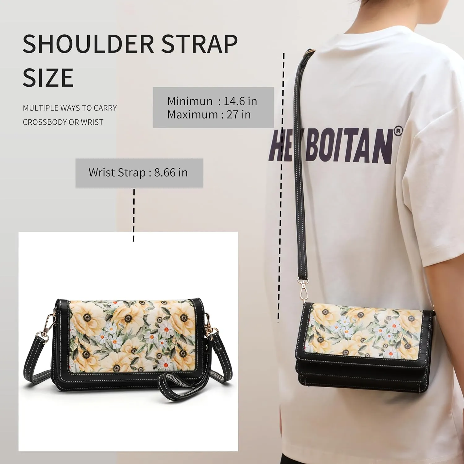 Crossbody Bags For Women Wristlet Wallet Phone Purse Shoulder handbags Multi-Function Small RFID Clutch Card Holder…