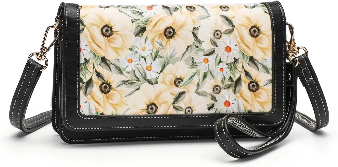 Crossbody Bags For Women Wristlet Wallet Phone Purse Shoulder handbags Multi-Function Small RFID Clutch Card Holder…