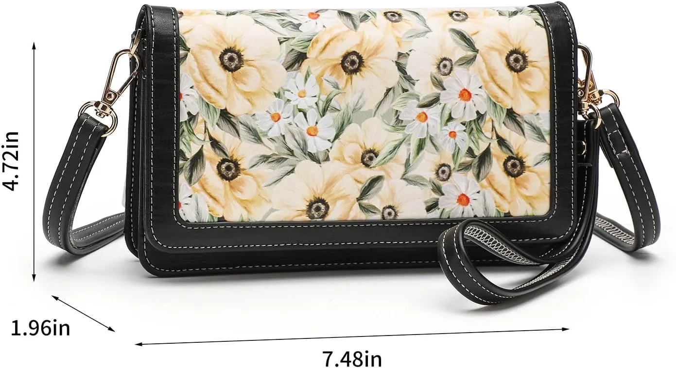 Crossbody Bags For Women Wristlet Wallet Phone Purse Shoulder handbags Multi-Function Small RFID Clutch Card Holder…