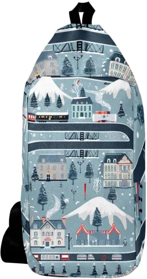 Crossbody Bags for Women,Crossbody Bag Men,Small Sling Bag,Cartoon Train Railway Game Mat,Crossbody Purse