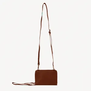 Crossbody Leather Wallet - Brown
